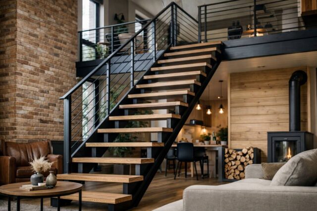 Лестница на металле: как вписать конструкцию в интерьер дома