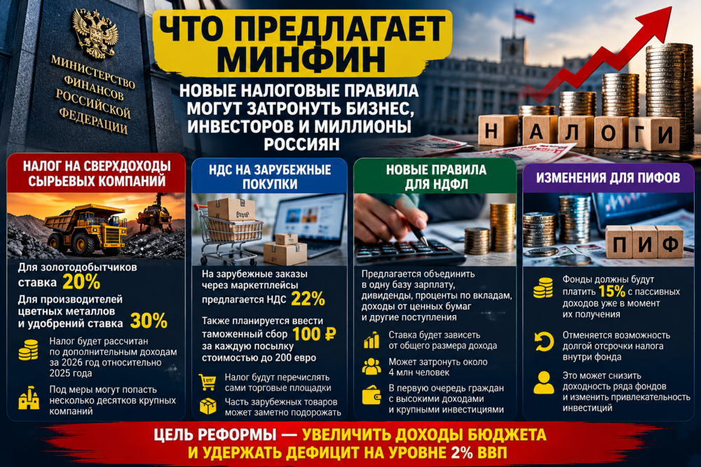 Налоговые изменения Минфина России в 2027 году для граждан, бизнеса, инвесторов и зарубежных покупок
