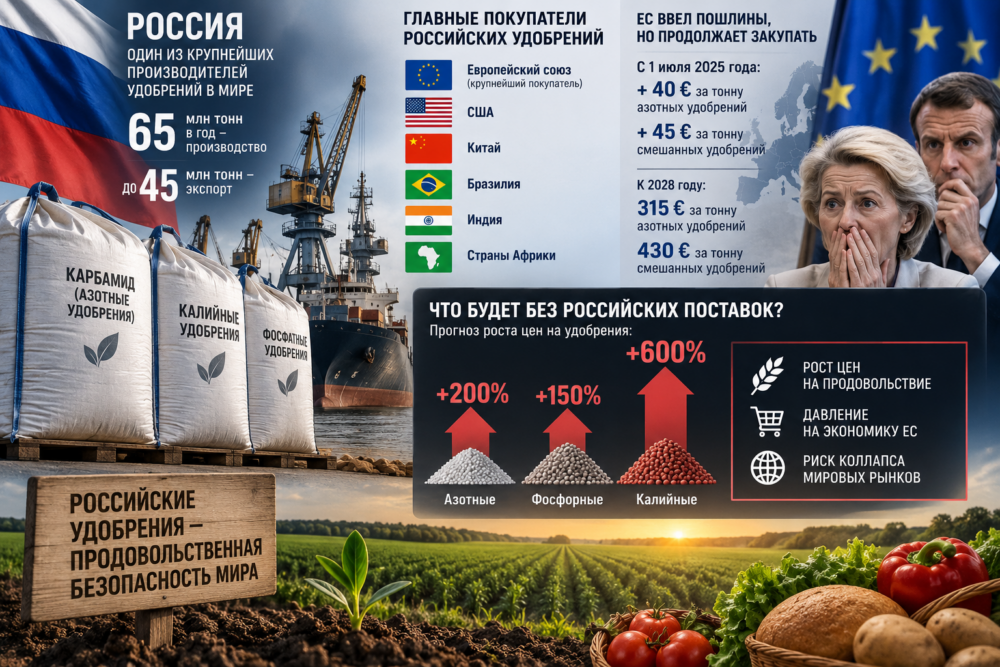 Российские удобрения главный козырь России инфографика о зависимости Европы и росте цен до 600 процентов